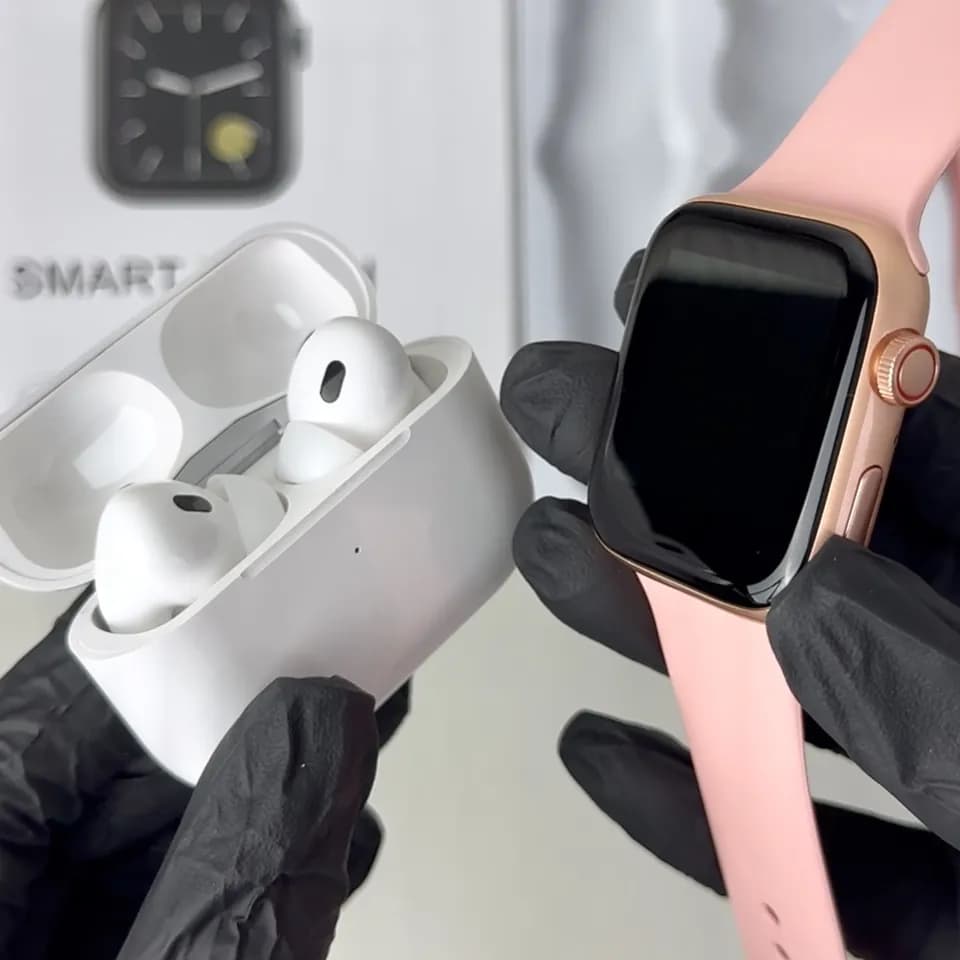 Комплект Basic T55 - Air Pro 2 / Smart Watch / 2 ремінці (Рожевий) - зображення 1