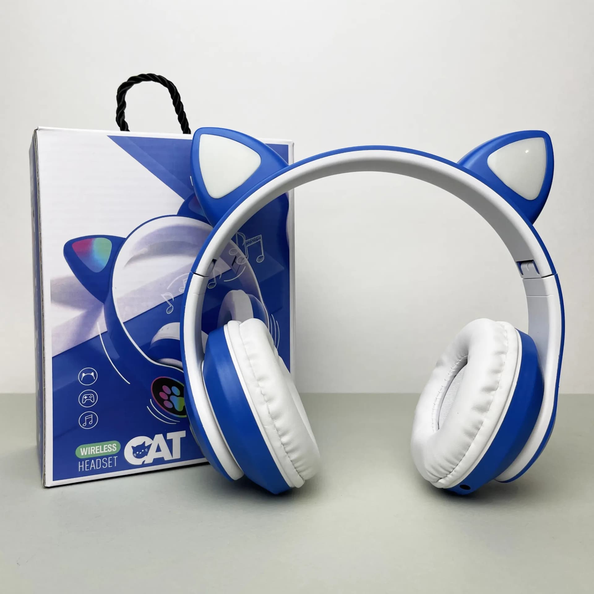 Бездротові навушники Cat Ear RGB STN-28 (Синій) - зображення 1