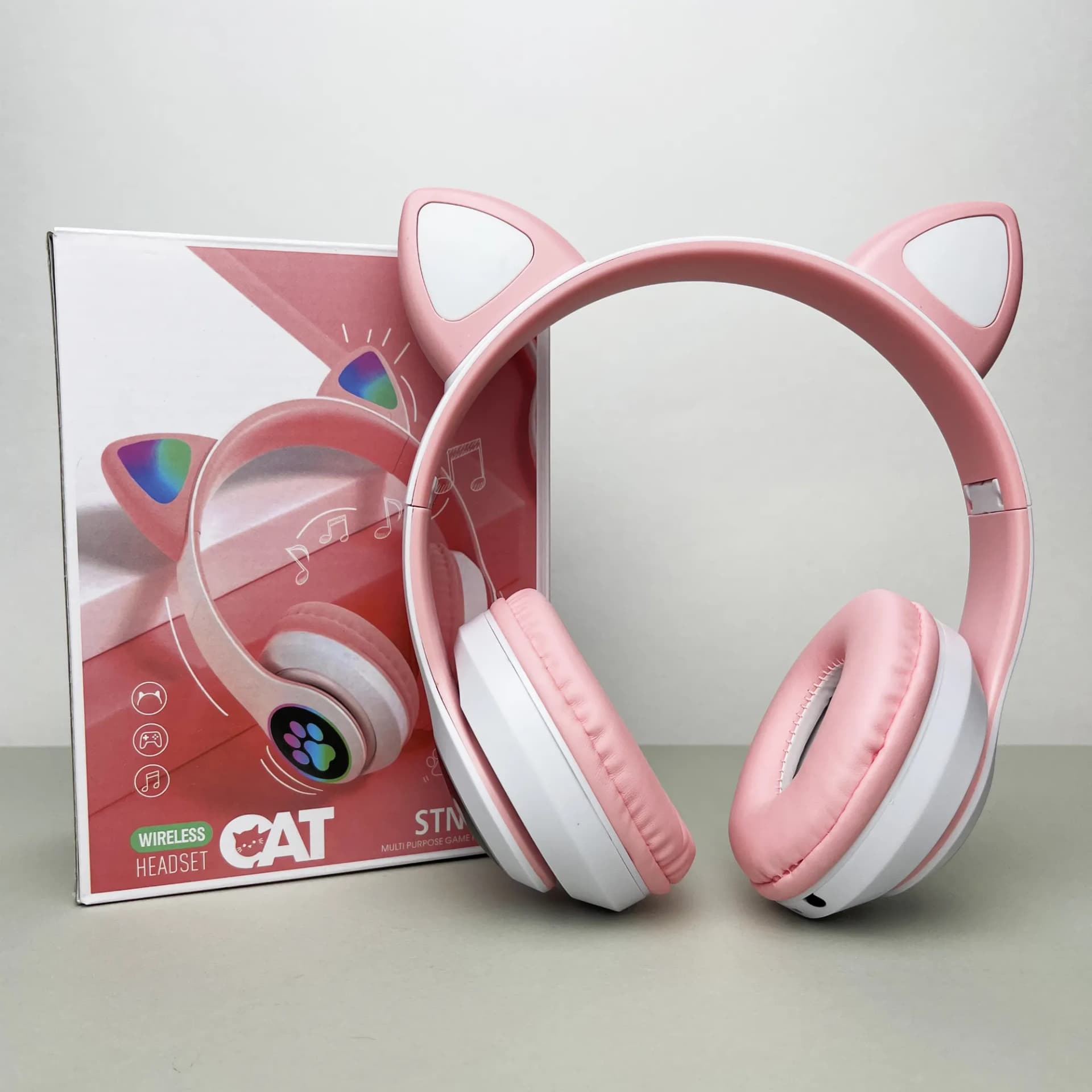 Бездротові навушники Cat Ear RGB STN-28 (Рожевий) - зображення 1