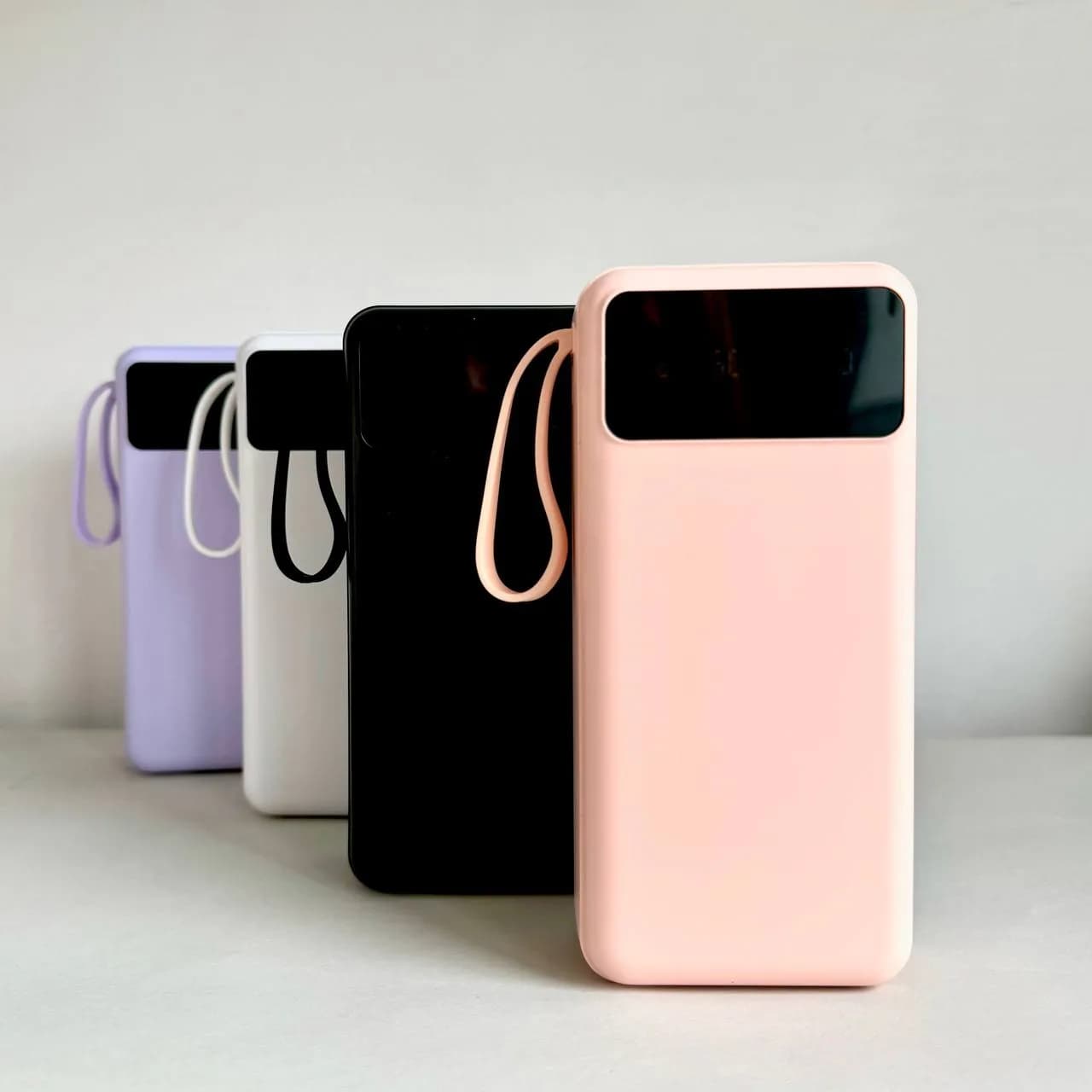 Power Bank Intelligent Fast з кабелем USB+Micro+Type-C+Lightning (30000mAh) Рожевий - зображення 1