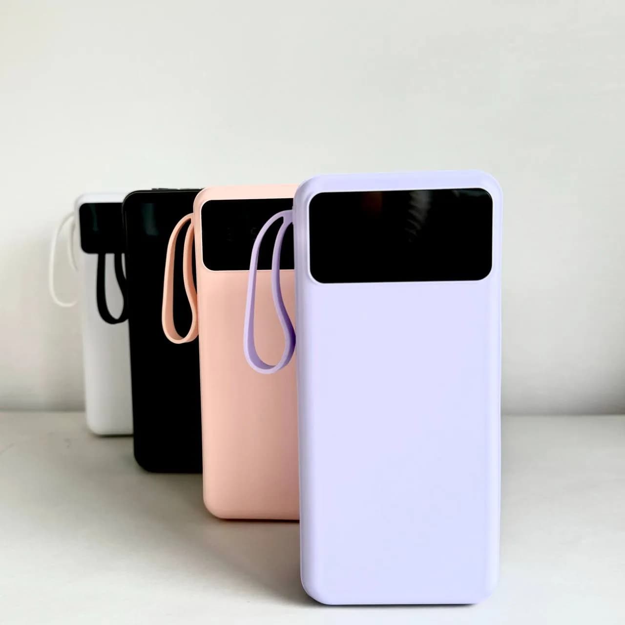 Power Bank Intelligent Fast з кабелем USB+Micro+Type-C+Lightning (30000mAh) Бузковий - зображення 1