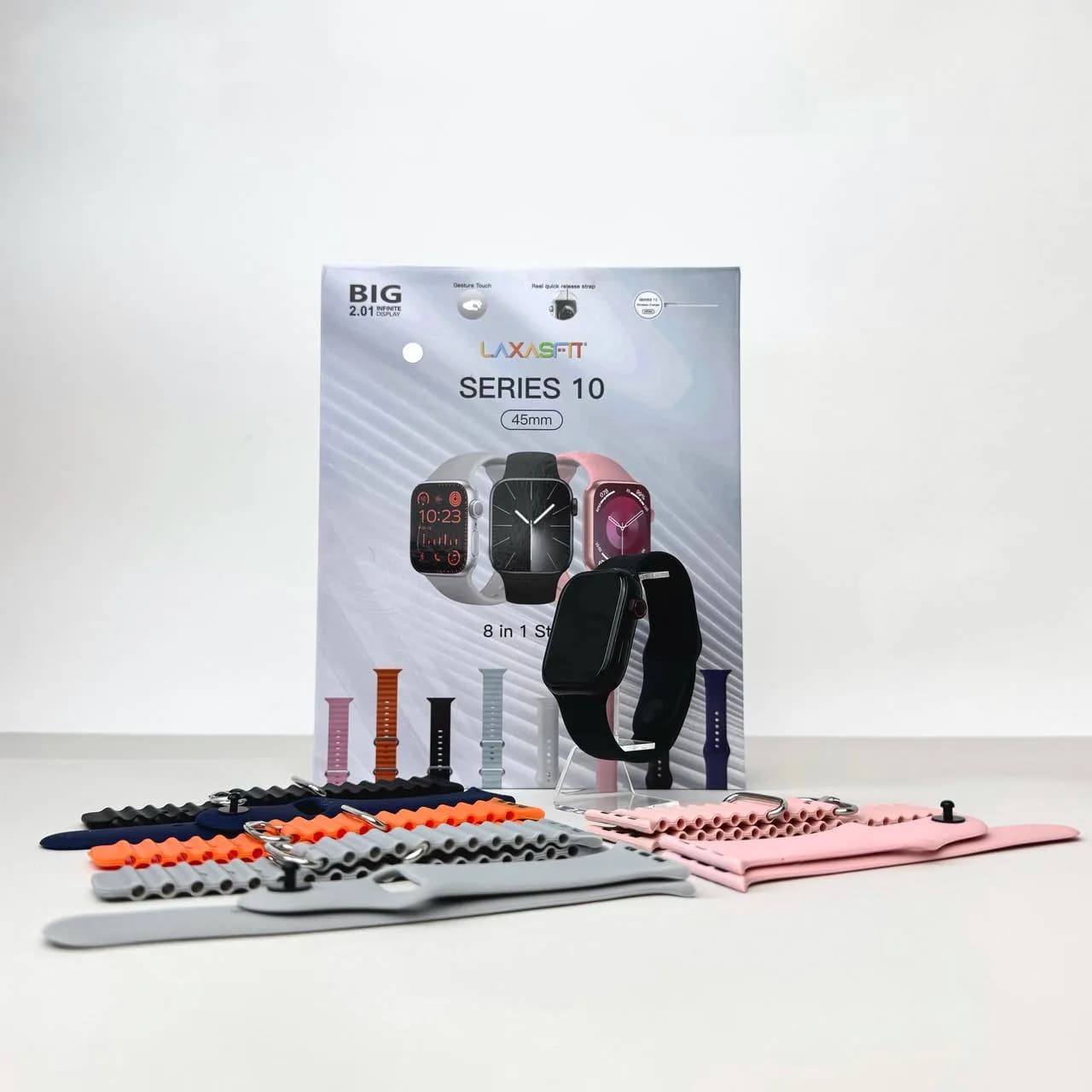 Розумний годинник Smart Watch 10 + 8 ремінців (Чорний) UA - зображення 1