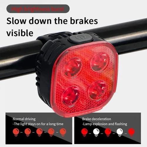 Велоліхтар STOP (red) FY-328S-4LED з акумулятором - зображення 1