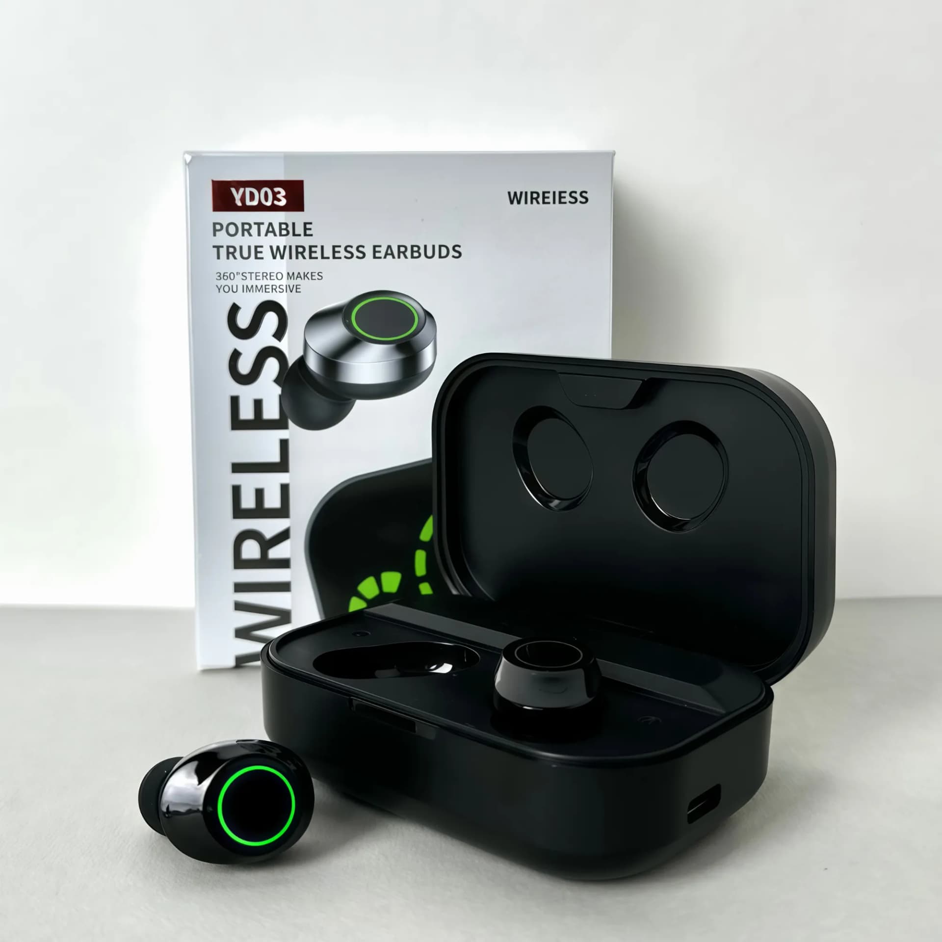 Бездротові навушники YD03 series, EarBuds, Smart Case (Чорний) - зображення 1