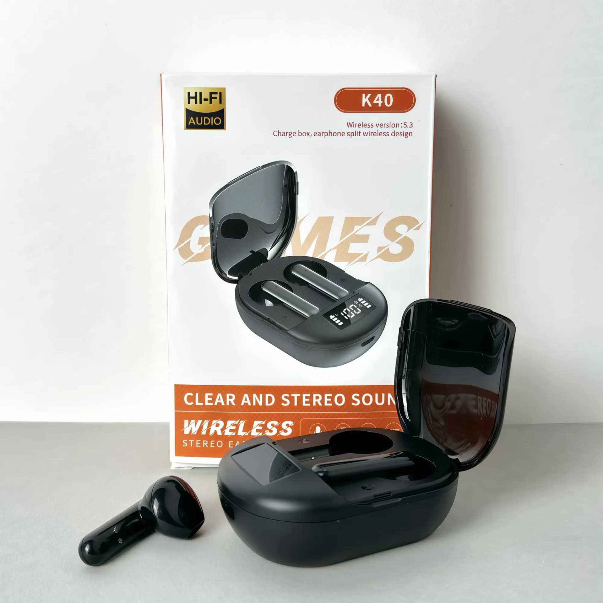 Бездротові навушники К40 series, EarBuds, Smart Case (Чорний) - зображення 1