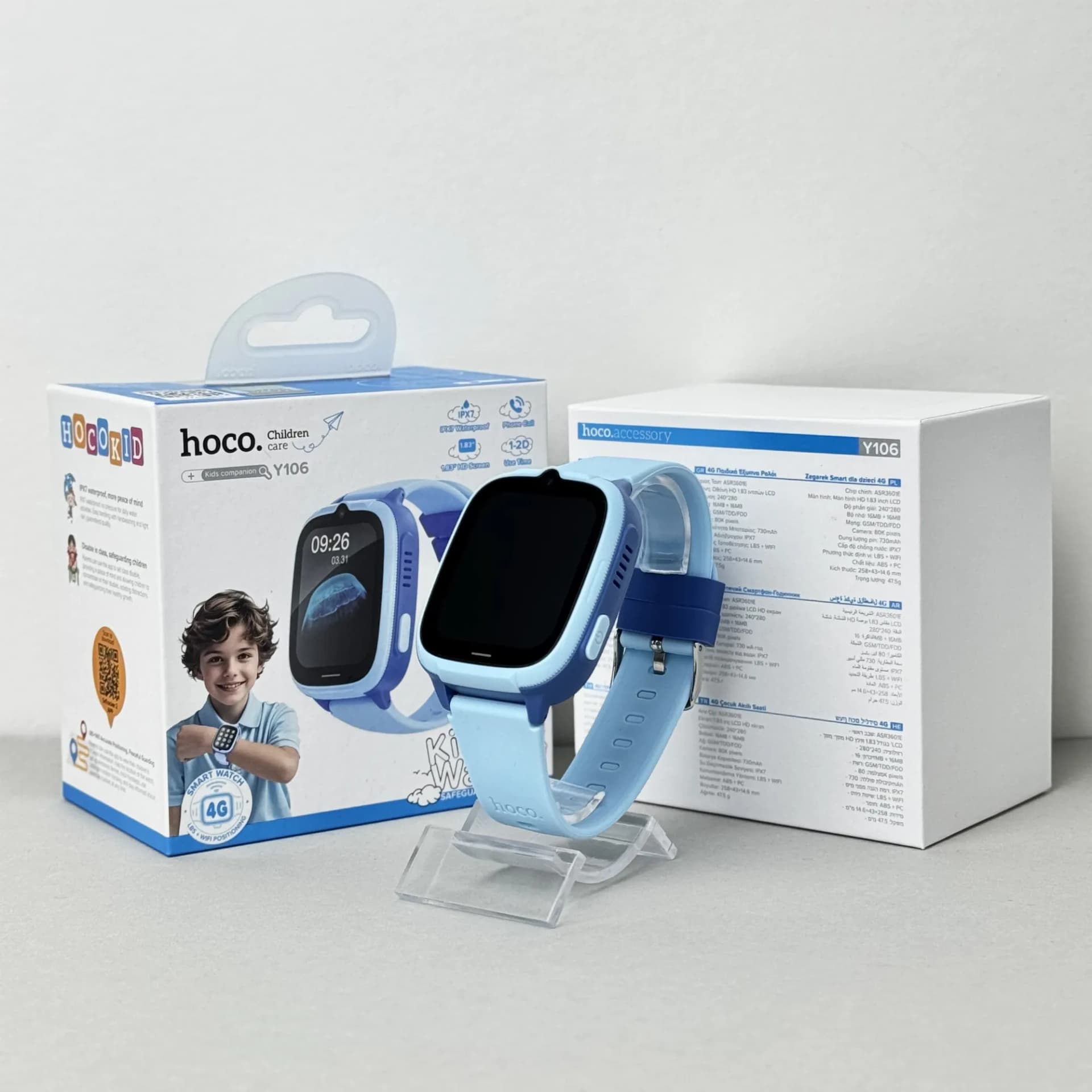 Дитячий годинник Smart Hoco Y106 4G (Блакитний) - зображення 1