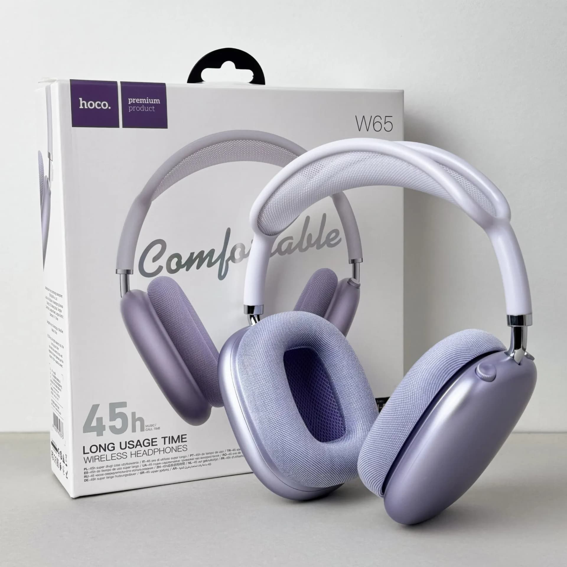 Бездротові навушники Hoco Pro Max W65 (Фіолетовий) - зображення 1