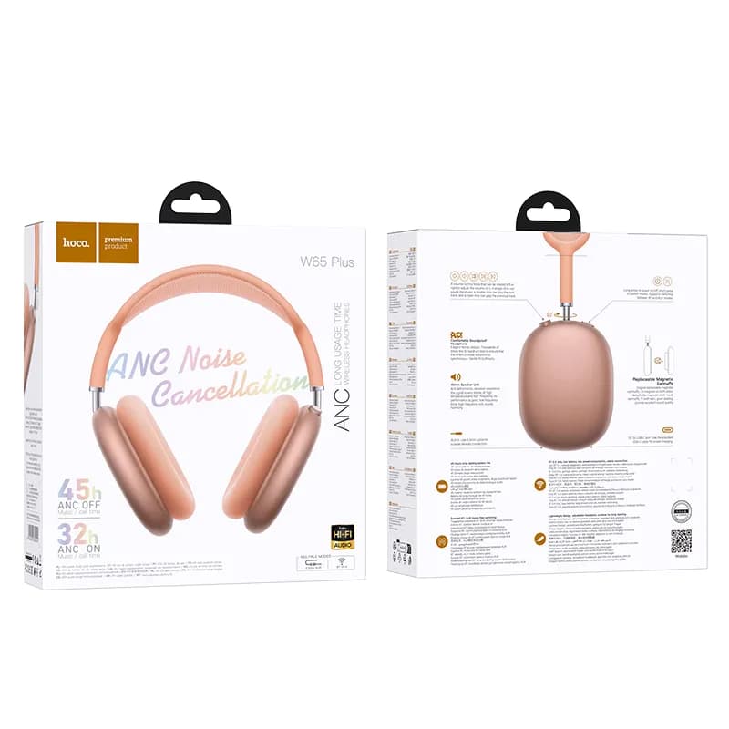 Бездротові навушники Hoco Pro Max W65 Plus ANC (Помаранчевий) - зображення 1