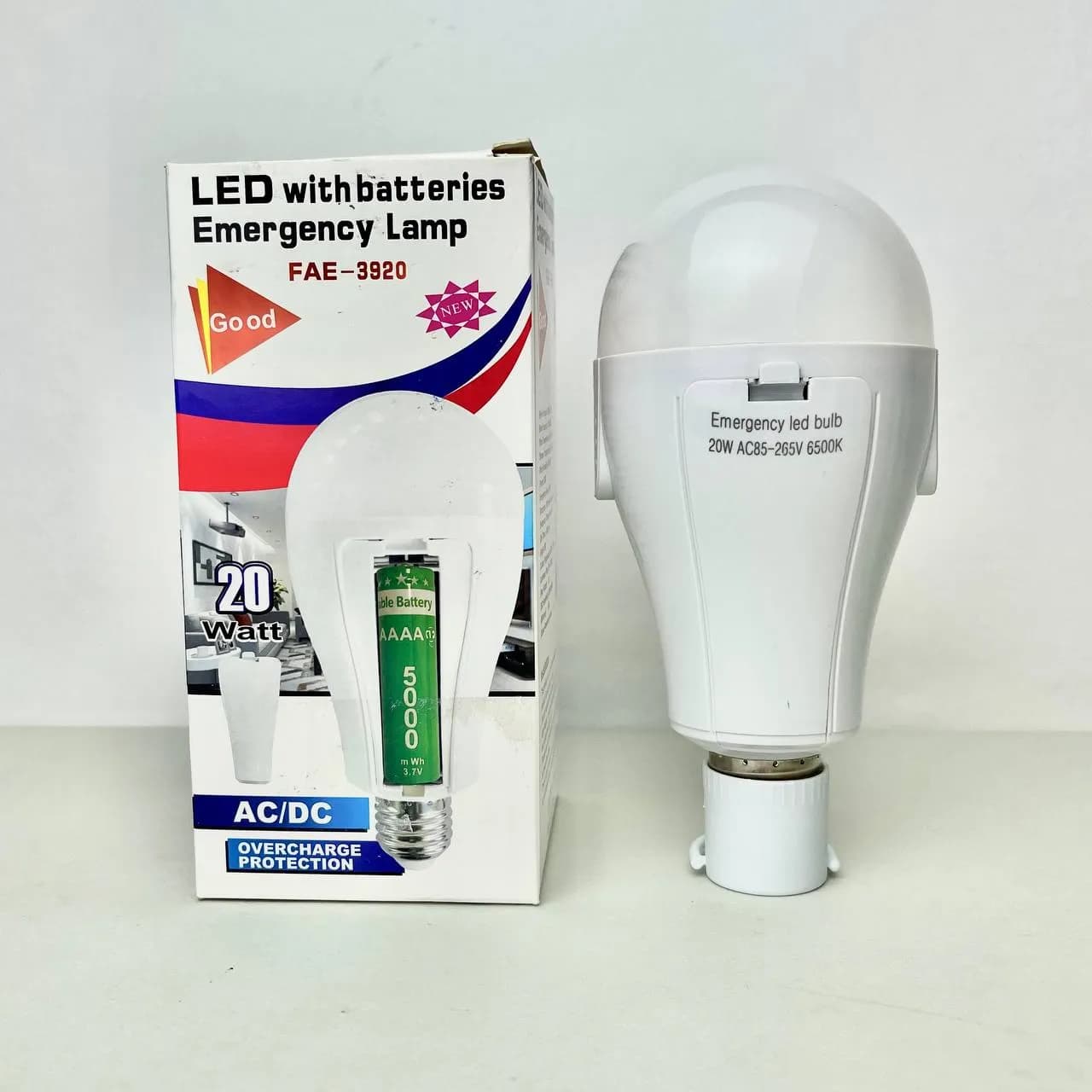 Світлодіодна лампа LED FAT-3920 E27 20W з 2 акумуляторами - зображення 1